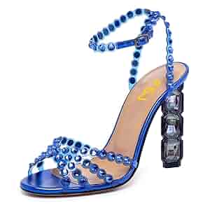 Amazon.com | FSJ Women Jeweled High Heel Sandals Rhinestones